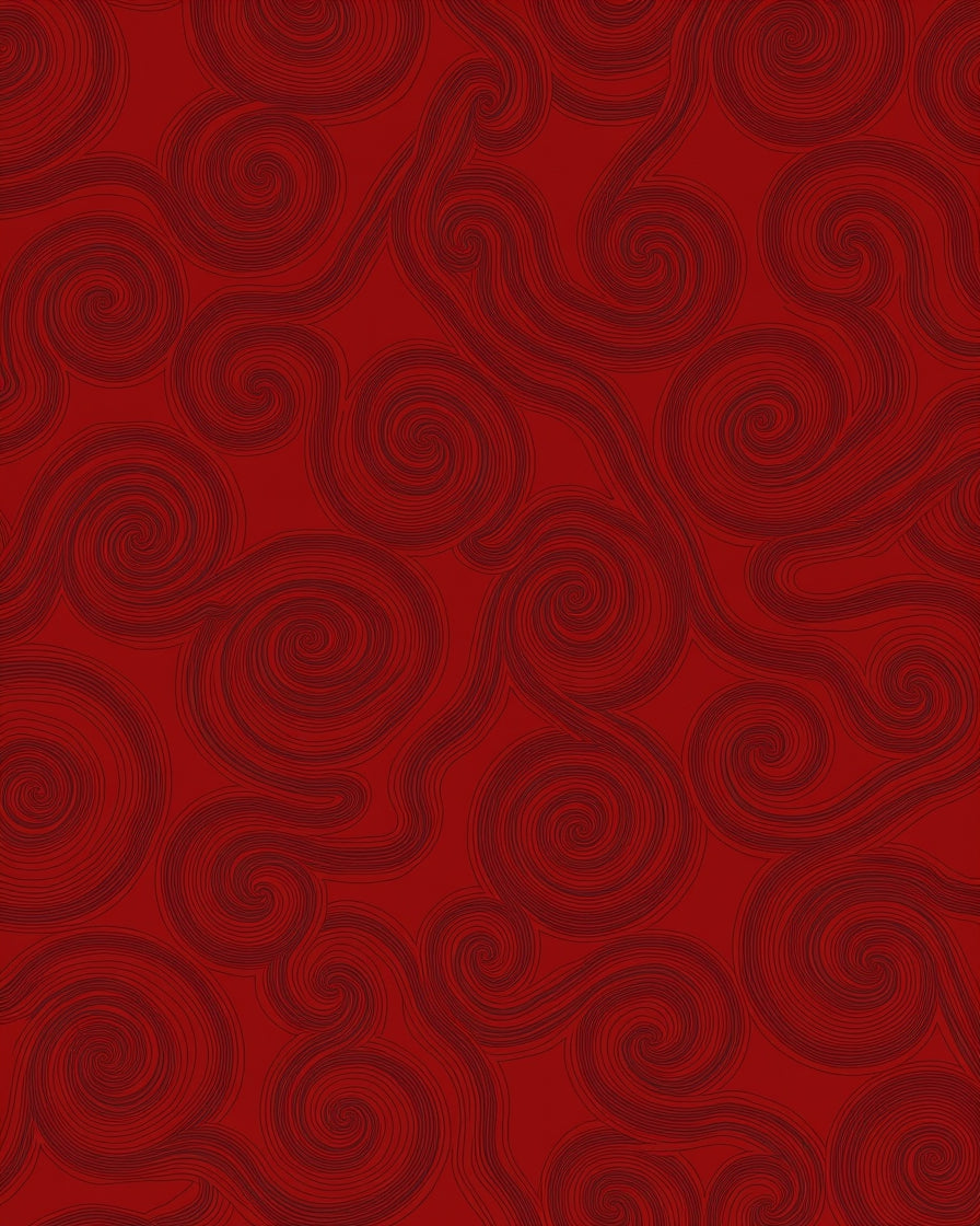 Crimson Swirl Flowing Lines Rug