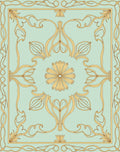 Mint Green Floral Art Nouveau Rug