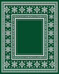 Emerald Snow Flake Medallion Border Rug