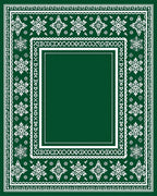Emerald Snow Flake Medallion Border Rug