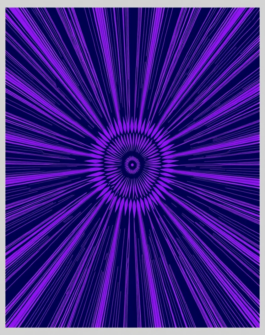 Vibrant Purple Sunburst Geometric Rug