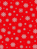 Red White Snowflake Cascade Rug