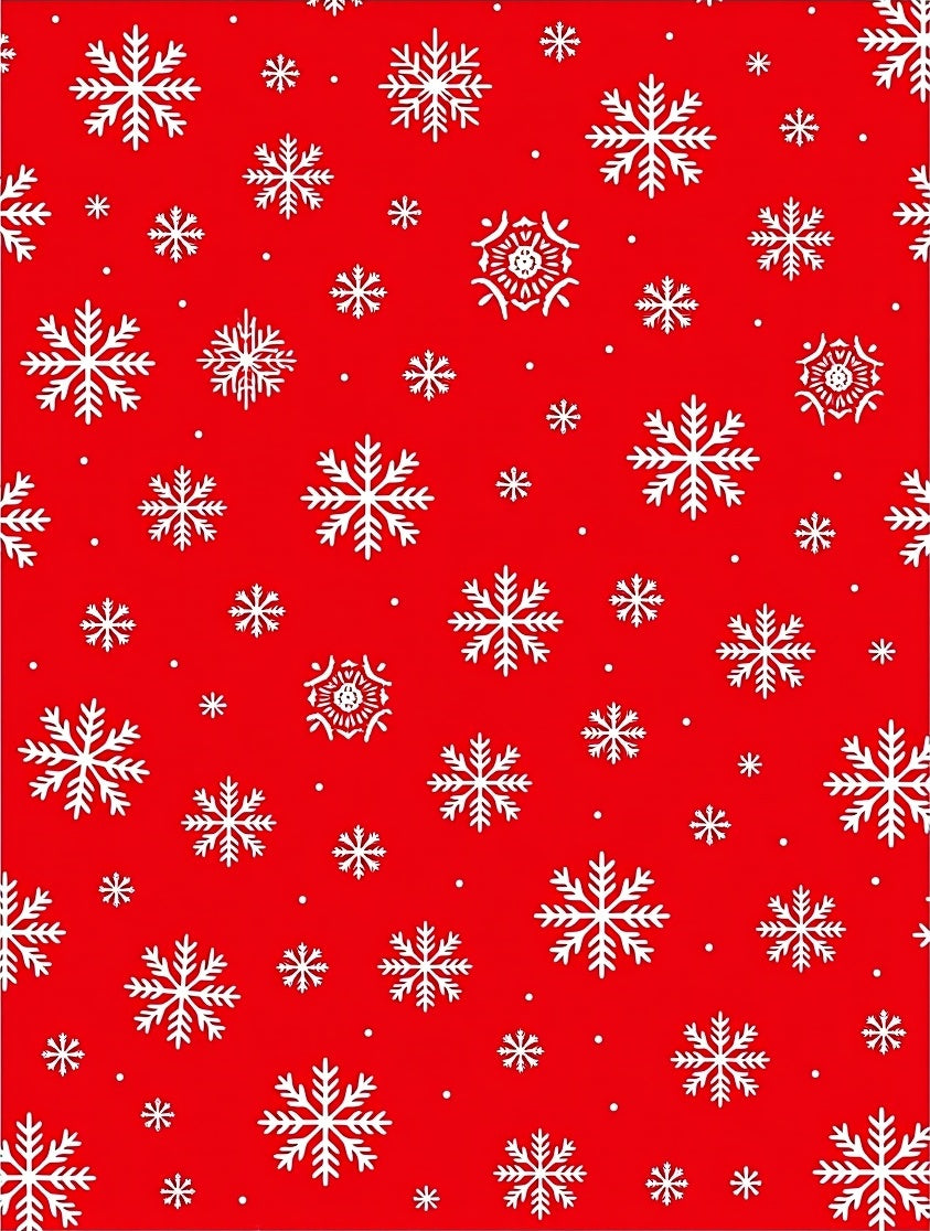 Red White Snowflake Cascade Rug