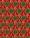 Red Holiday Poinsettia Garland Rug