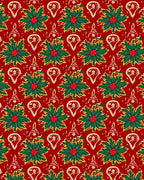 Red Holiday Poinsettia Garland Rug