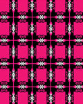 Hot Pink Black White Bold Geometric Rug