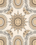 Vintage Beige Sunburst Medallion Rug