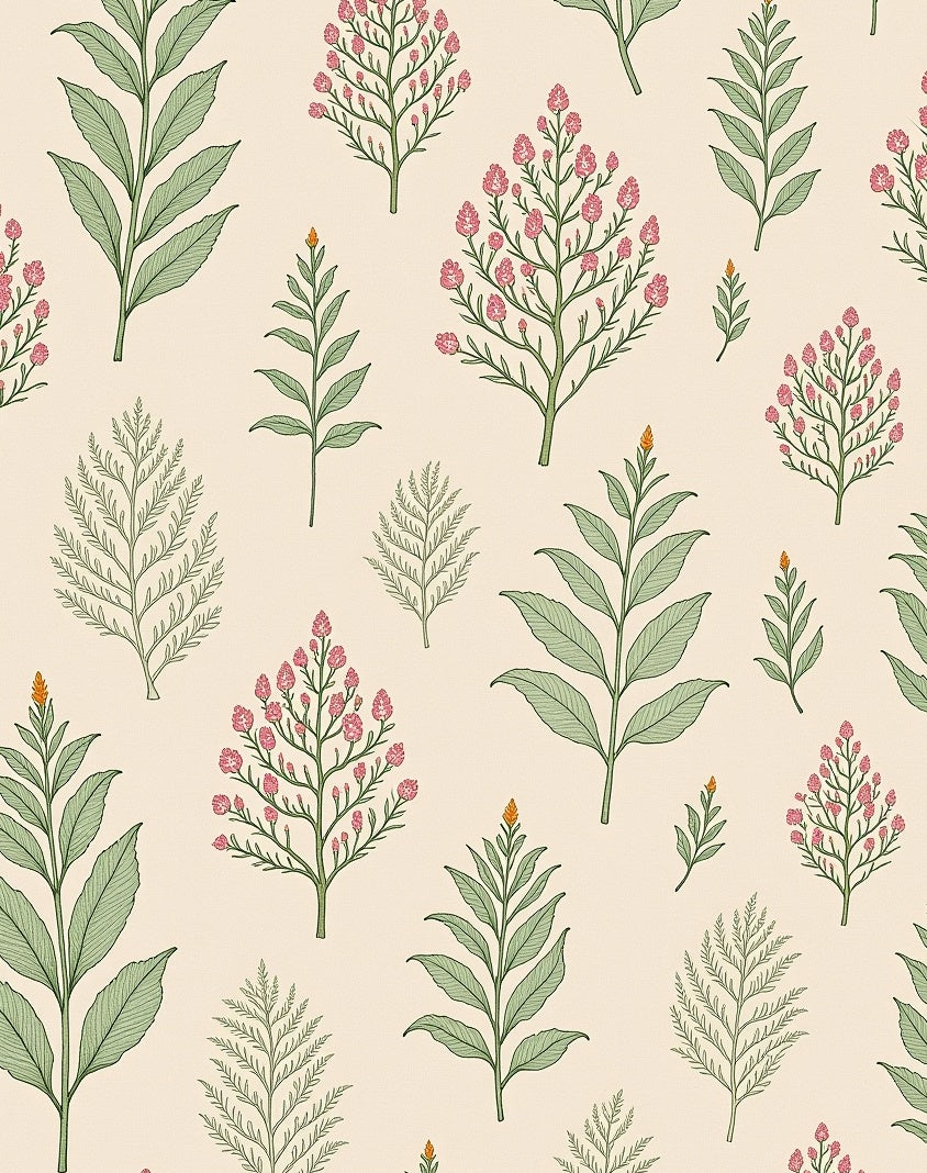 Botanical Garden Pink Blossom Medallion Rug