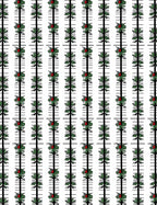 Vertical Green Pine Berry Stripes Rug