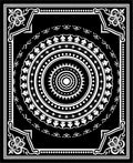 Black White Concentric Mandala Art Rug