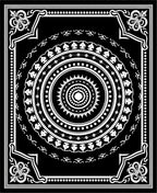 Black White Concentric Mandala Art Rug