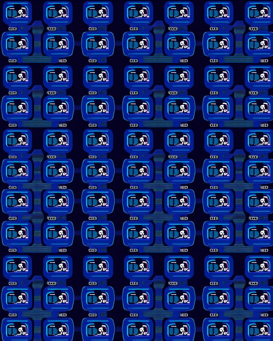 Retro Digital Display Arrangement Rug