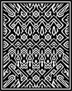 Black White Abstract Geometric Tribal Rug