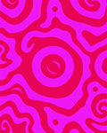 Pink Swirl Red Fluid Groovy Rug