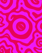 Pink Swirl Red Fluid Groovy Rug