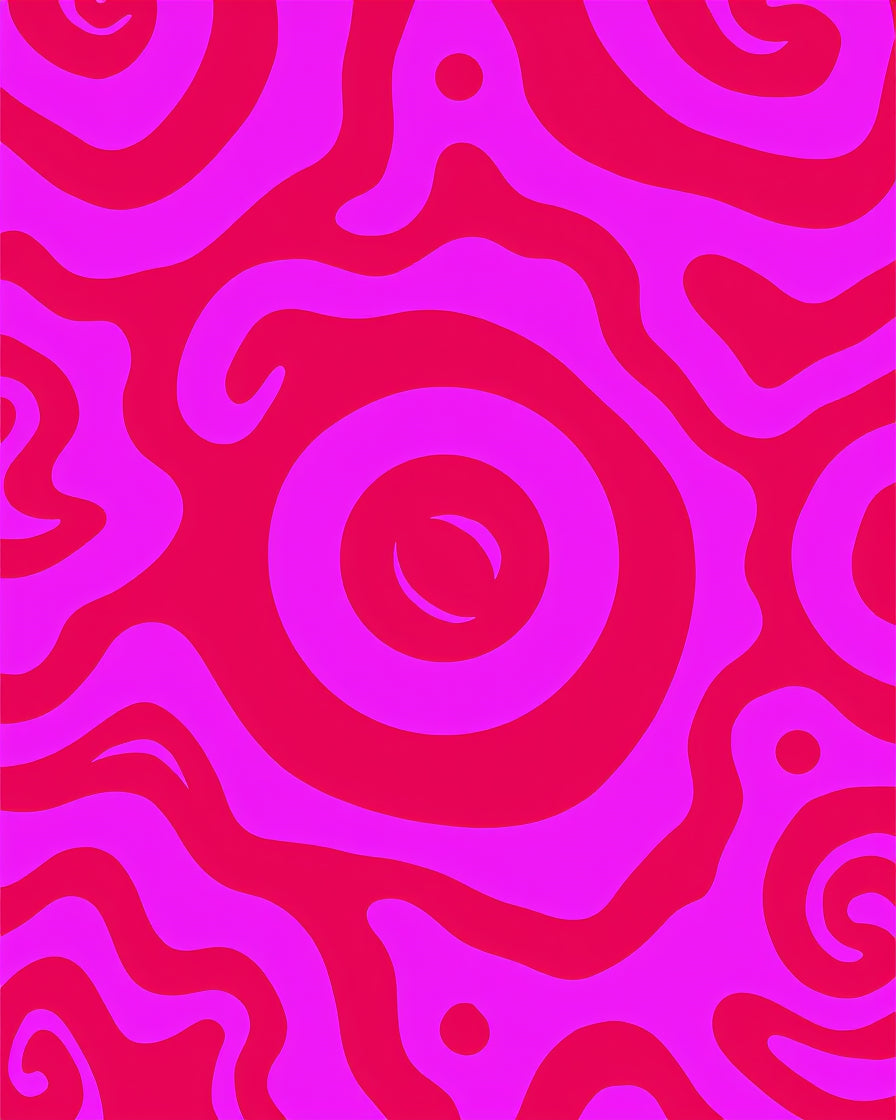 Pink Swirl Red Fluid Groovy Rug