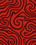 Crimson Swirl Abstract Contemporary Rug