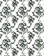 Black White Organic Vine Flourish Rug