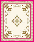 Fuchsia Gold Ornate Medallion Rectangle Rug