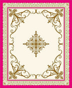 Fuchsia Gold Ornate Medallion Rectangle Rug