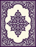 Deep Plum Ornate Floral Medallion Rug