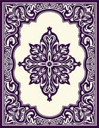 Deep Plum Ornate Floral Medallion Rug
