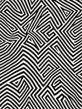 Bold Black White Geometric Labyrinth Rug