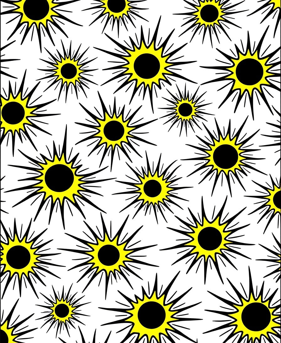 Radiant Yellow Sunburst Repeating Rug