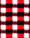Bold Red Black White Houndstooth Check Rug