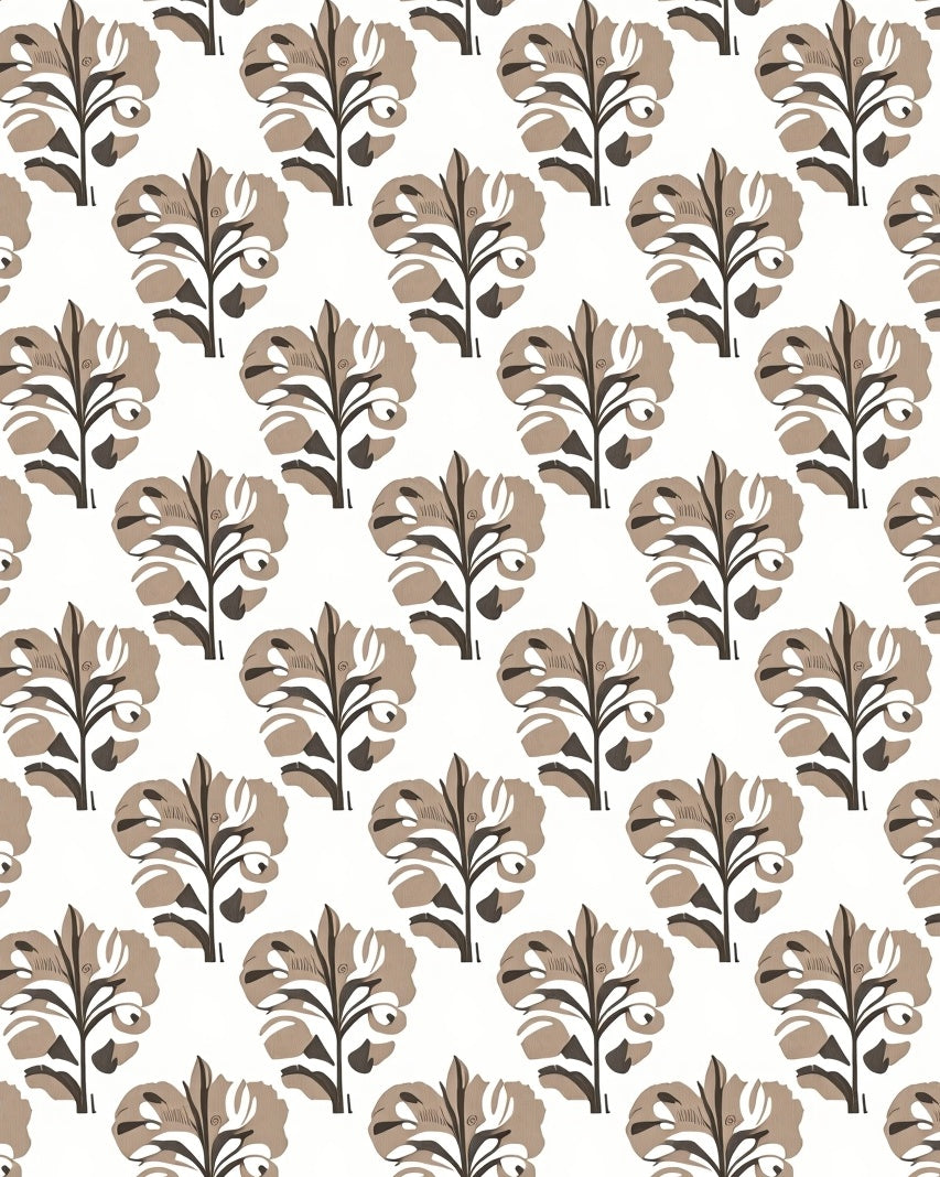 Brown Botanical Tree Artwork Rug