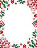 Bold Red Festive Floral Garland Rug