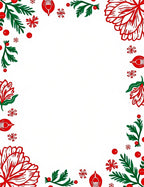 Bold Red Festive Floral Garland Rug