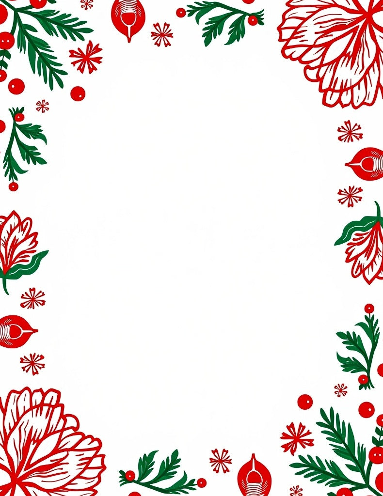 Bold Red Festive Floral Garland Rug