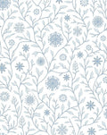 Light Blue Snowflakes Vines Rug