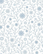 Light Blue Snowflakes Vines Rug