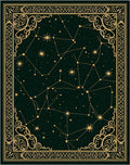 Cosmic Dark Green Constellation Swirl Rug