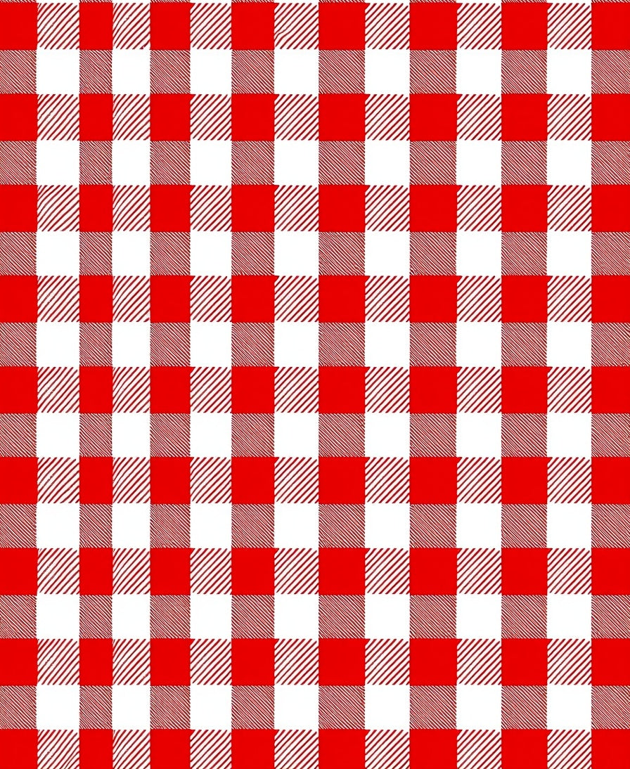 Classic Red White Gingham Check Rug