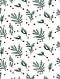 Dark Green Pine Sprigs Red Dot Rug