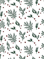 Dark Green Pine Sprigs Red Dot Rug