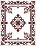 Dark Red Traditional Floral Scroll Rug