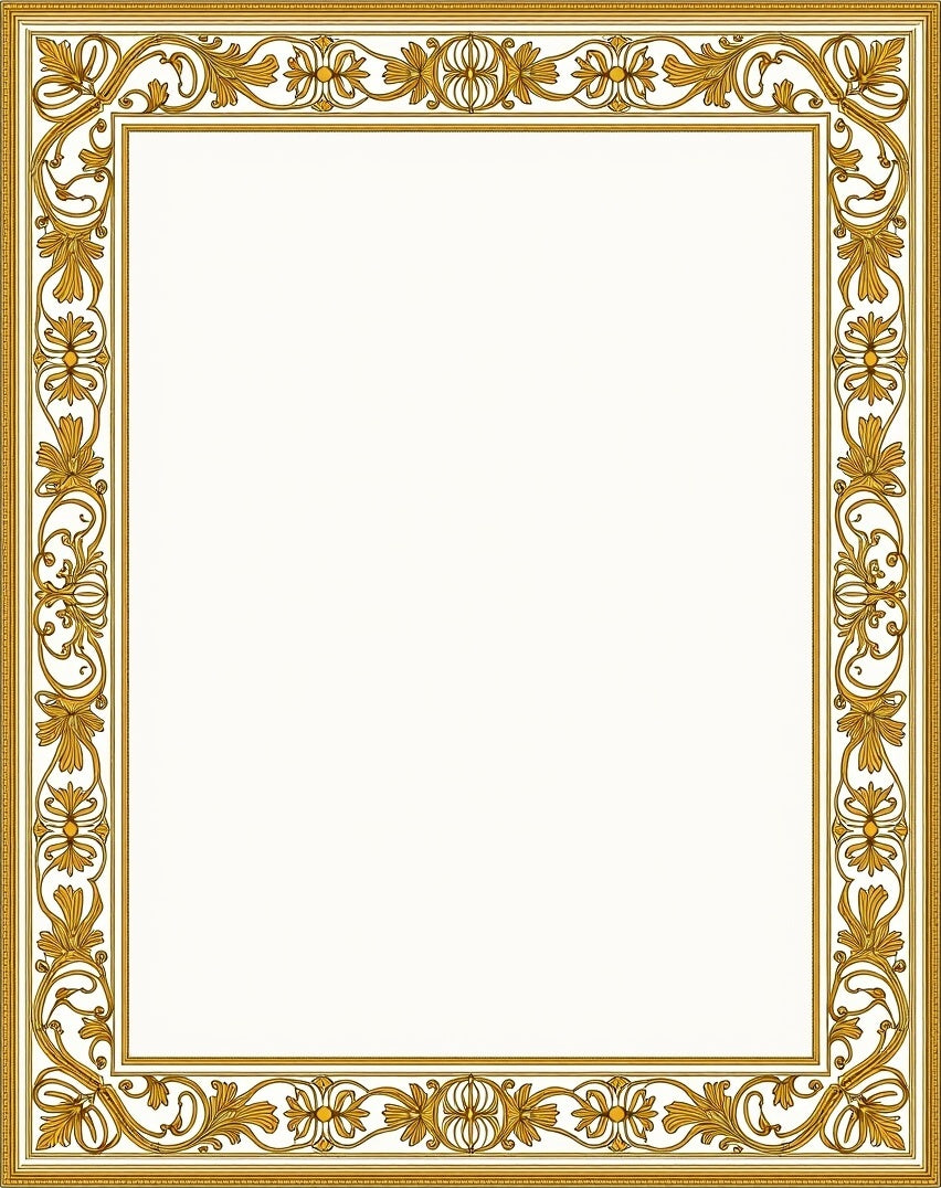 Golden Ochre Classic Floral Border Rug