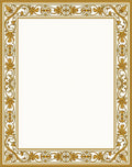 Golden Ochre Classic Floral Border Rug