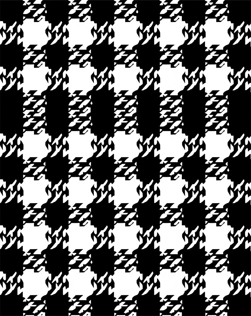 Classic Black White Houndstooth Check Rug