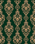 Emerald Gold Ornate Scroll Rug
