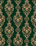 Emerald Gold Ornate Scroll Rug
