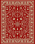 Crimson and Gold Floral Medallion Rug