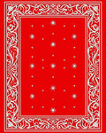 Crimson White Starburst Border Rug