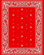 Crimson White Starburst Border Rug