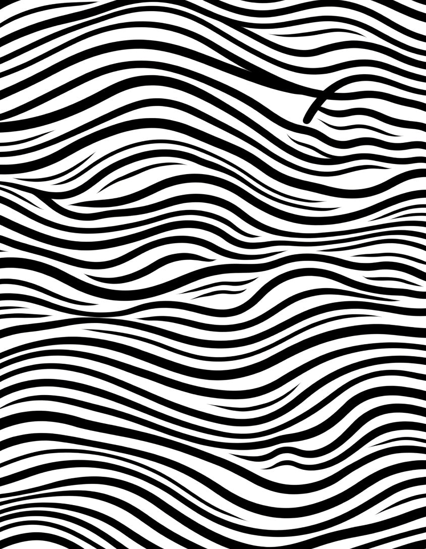 Black White Fluid Line Art Rug