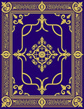 Royal Blue Gold Baroque Medallion Rug